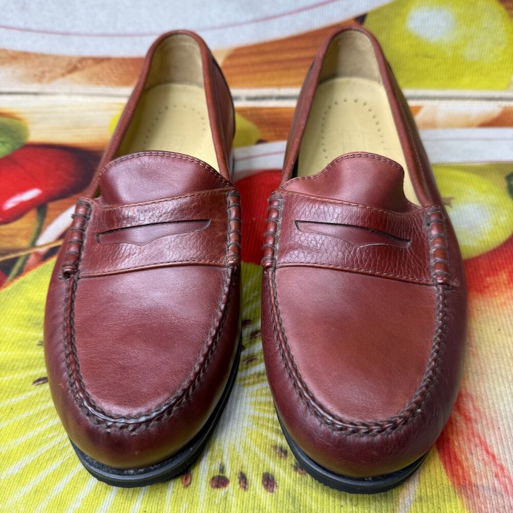 Rockport Men's Genuine Leather Penny Loafers 10.5W Brown Slip-On Shoes